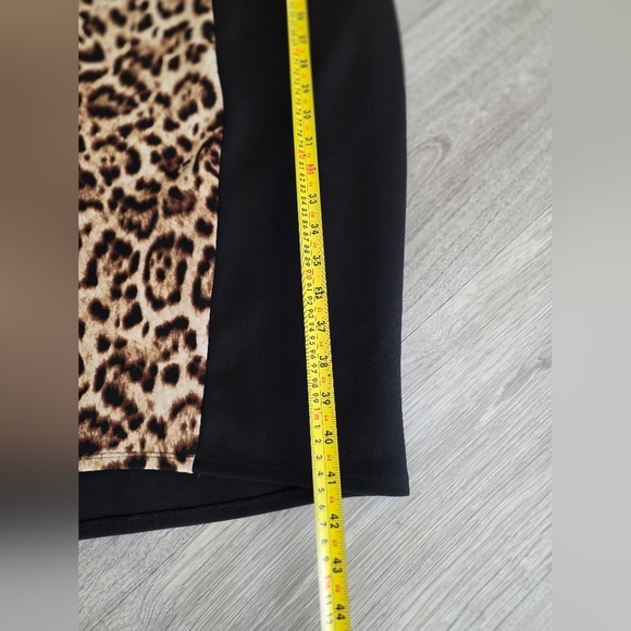 Torrid Dress Women's 3 Leopard Color Block Round Neck Sleeveless - Picture 5 of 8